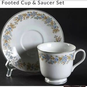 Sango Blue Heaven Vintage Rare Footed Cup & Saucer Hand Crafted in Japan
